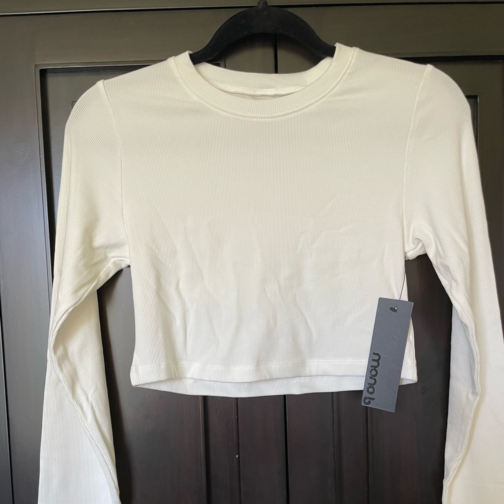 Mono B Amelia Cropped Long-sleeved Tee NWT